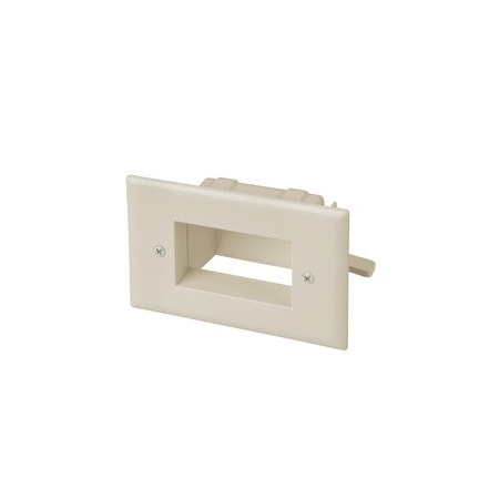 Cable Wholesale Easy Mount Recessed Low Voltage Cable Pass-through Plate, Lite Almond 45-0008-LA